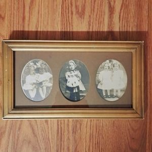 Antique/Vintage Prints Adorable Little Girls 1800s? Original Distressed Frame